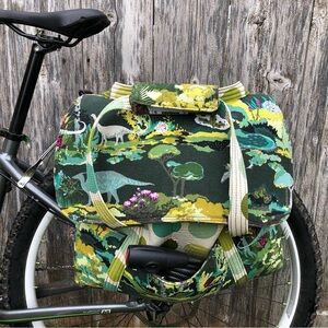 Bike Pannier || handmade || dinosaur themed